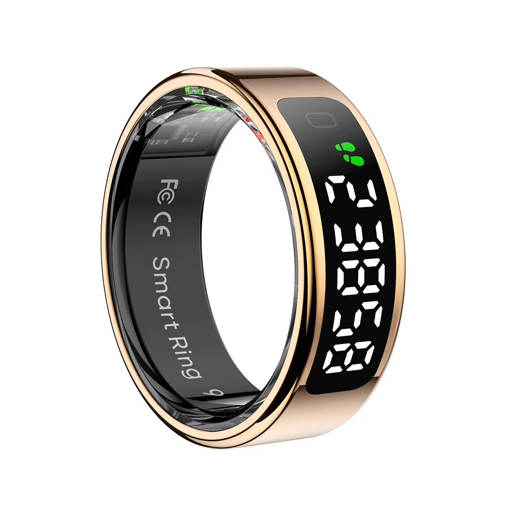 R11 Smart Ring with Display Screen and Touch Health Manager Wireless Charging Fitness Ring 5 ATM Waterproof for Android & Ios