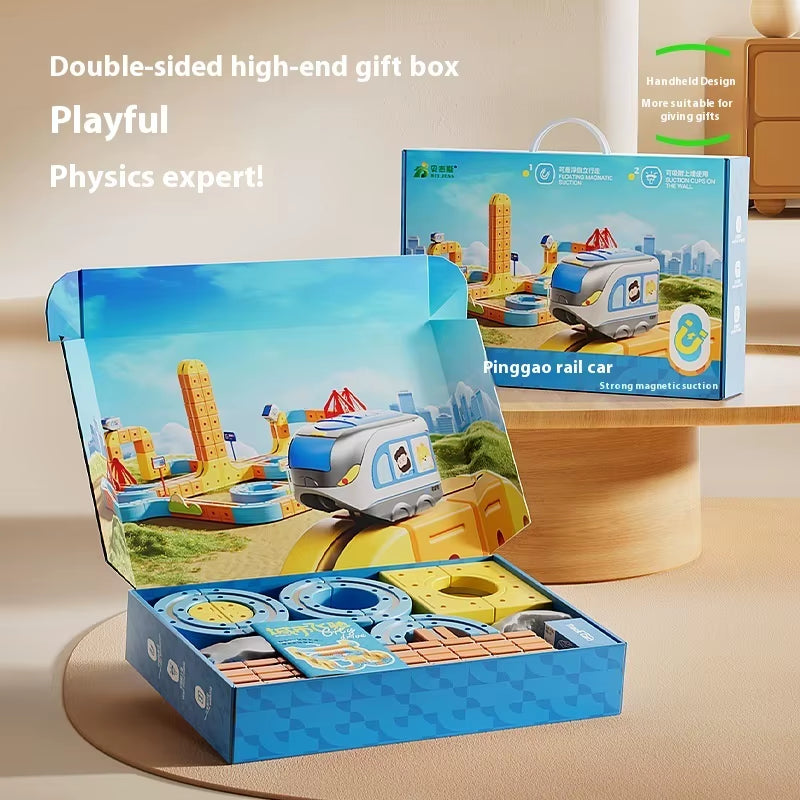 Electric Magnetic Train Set: DIY Track Montessori STEM Toy for Cognitive Development - Ideal Christmas Gift for Children